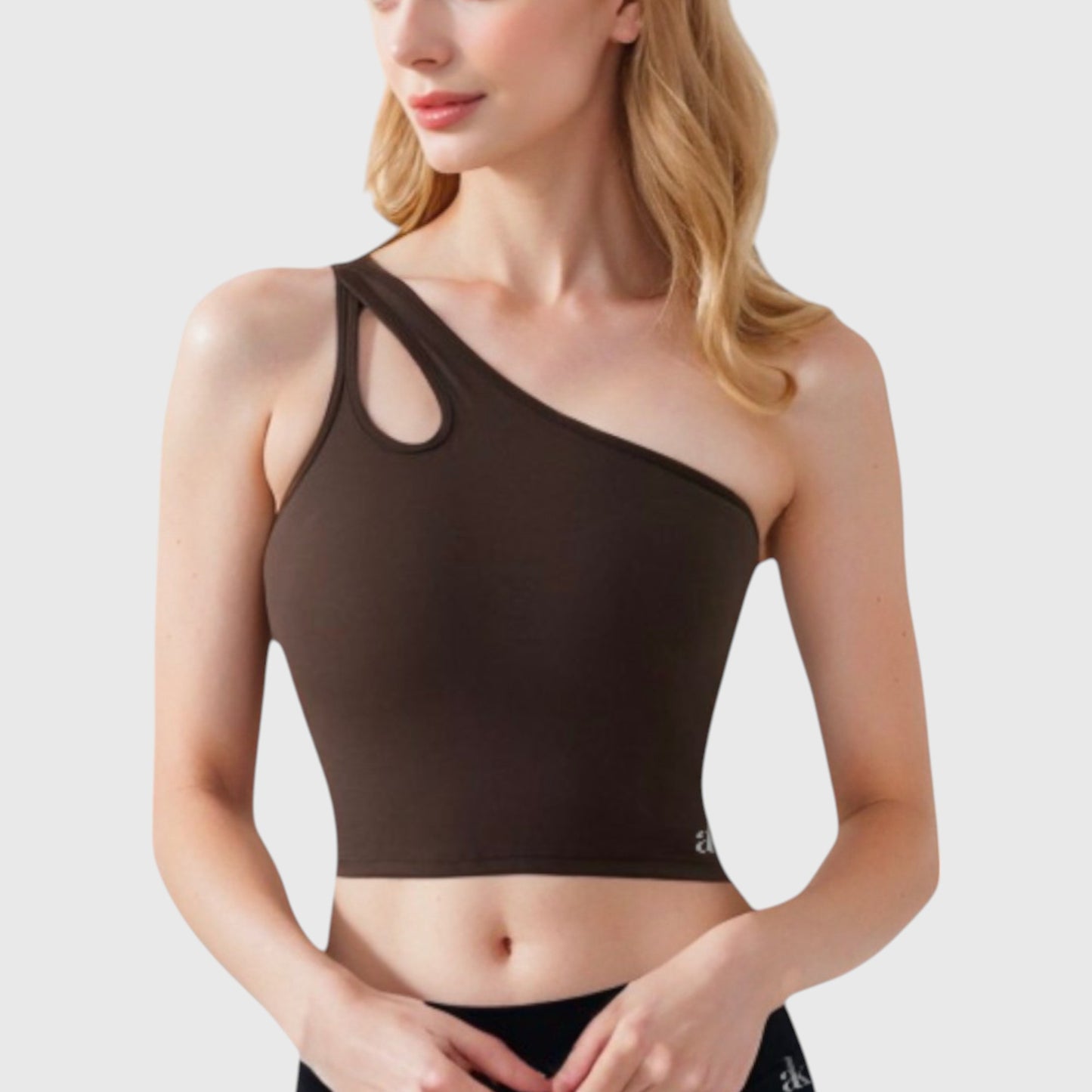 Anna-Kaci Active Women's One Shoulder Cutout Athletic Crop Top