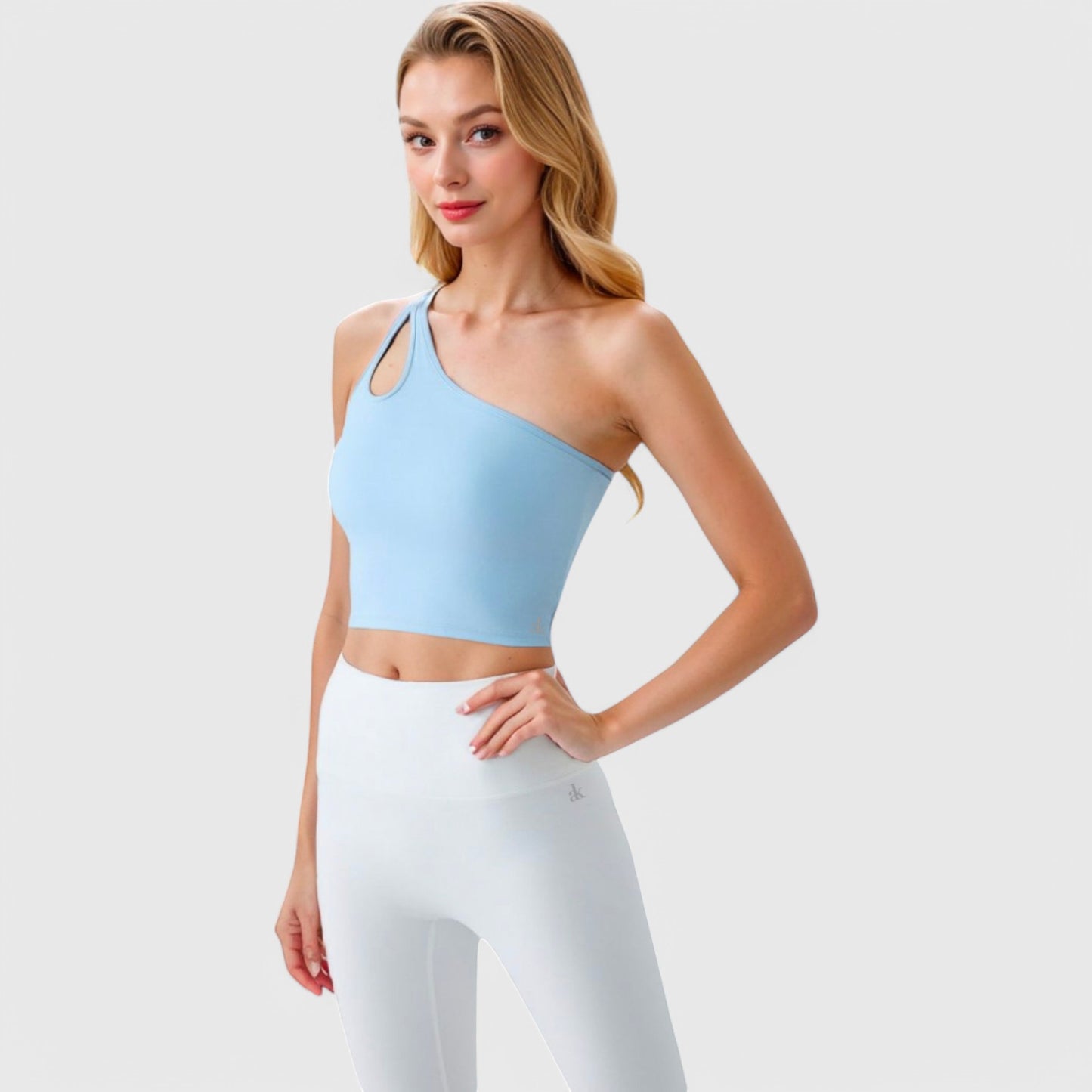 Anna-Kaci Active Women's One Shoulder Cutout Athletic Crop Top