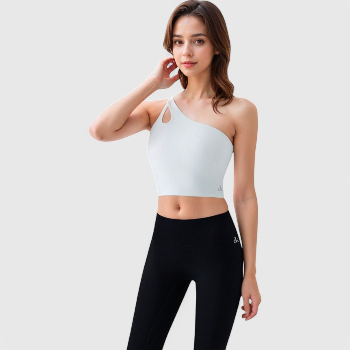 Anna-Kaci Active Women's One Shoulder Cutout Athletic Crop Top