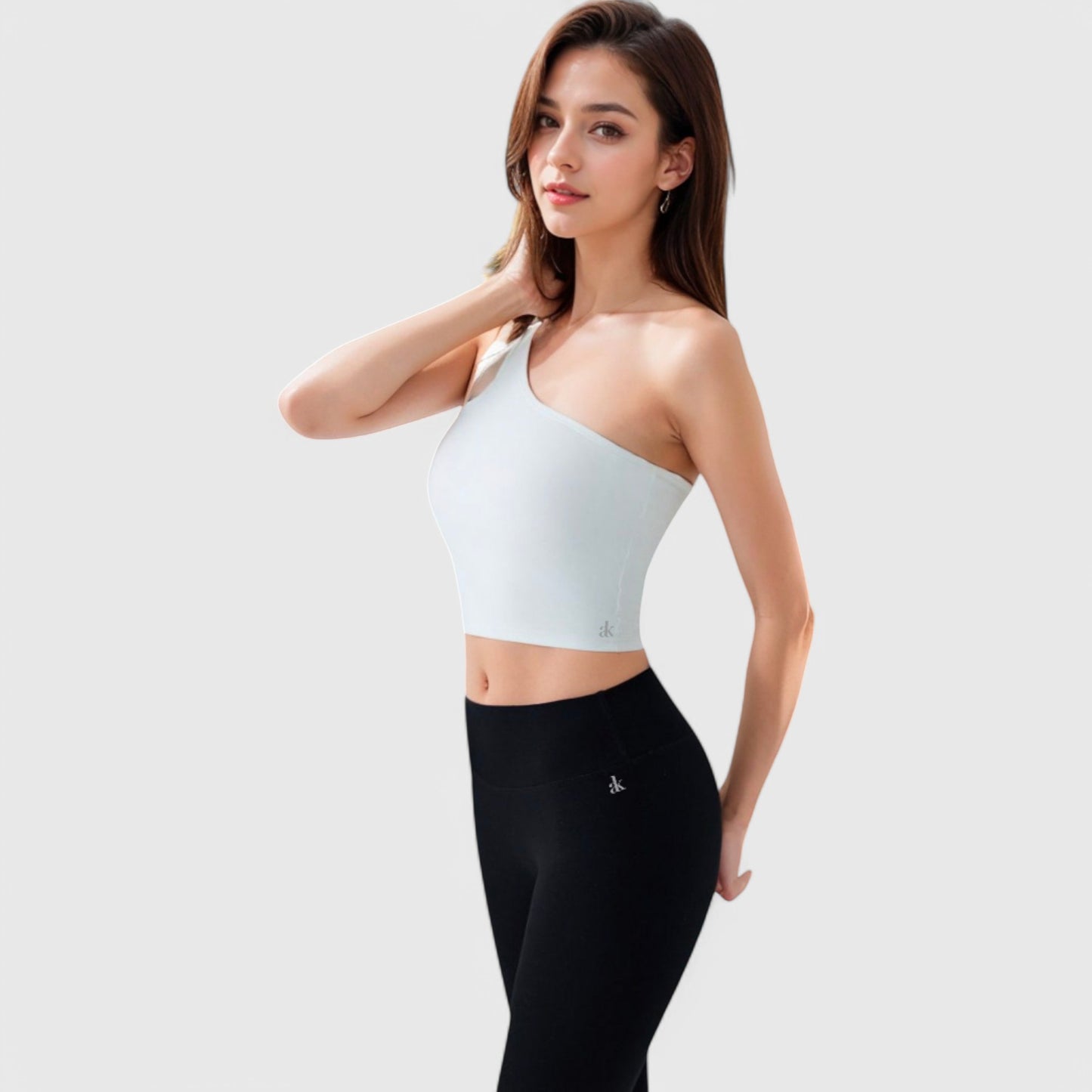 Anna-Kaci Active Women's One Shoulder Cutout Athletic Crop Top
