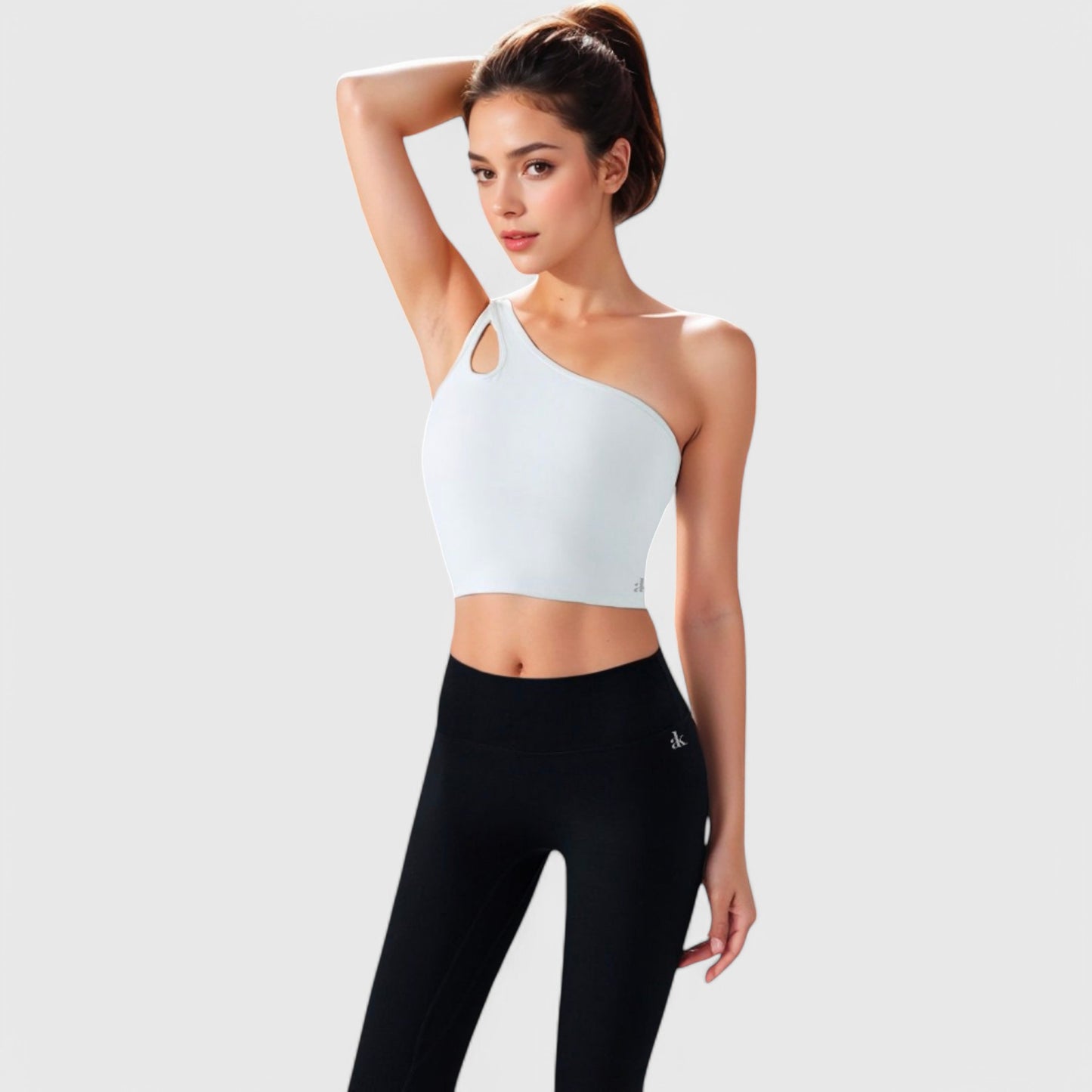 Anna-Kaci Active Women's One Shoulder Cutout Athletic Crop Top