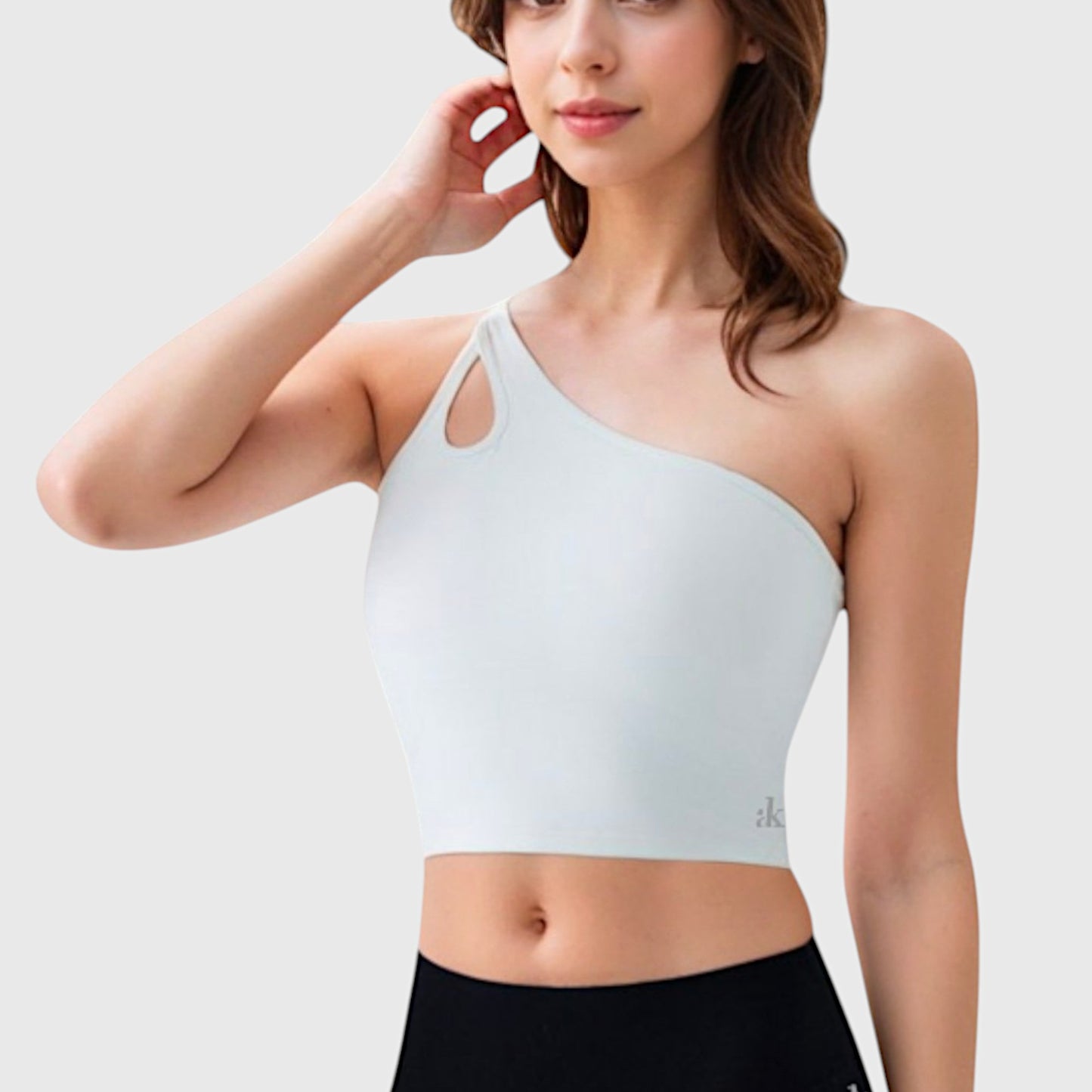 Anna-Kaci Active Women's One Shoulder Cutout Athletic Crop Top