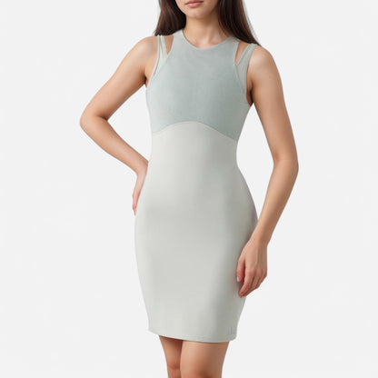 Anna-Kaci Active Women's Fitted Sleeveless Sports Dress with Built-In Bra and Bodycon Silhouette