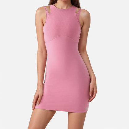 Anna-Kaci Active Women's Fitted Sleeveless Sports Dress with Built-In Bra and Bodycon Silhouette
