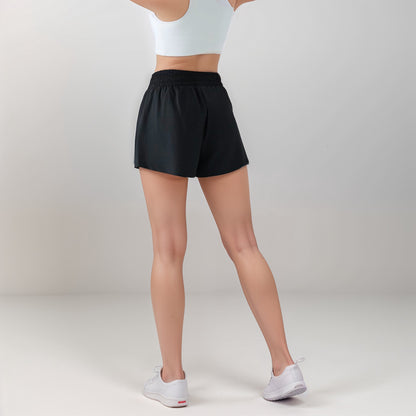 Anna-Kaci Active Women's High Waist Athletic Shorts with Pleated Side Panels and Stretchy Wideband Waist