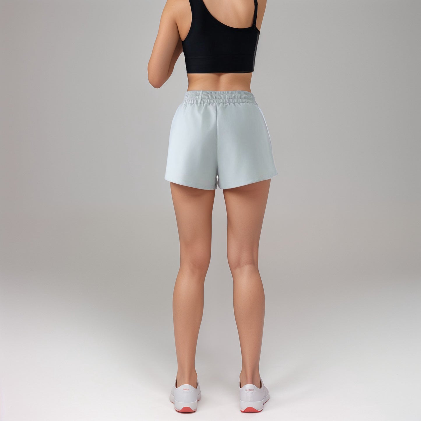 Anna-Kaci Active Women's High Waist Athletic Shorts with Pleated Side Panels and Stretchy Wideband Waist
