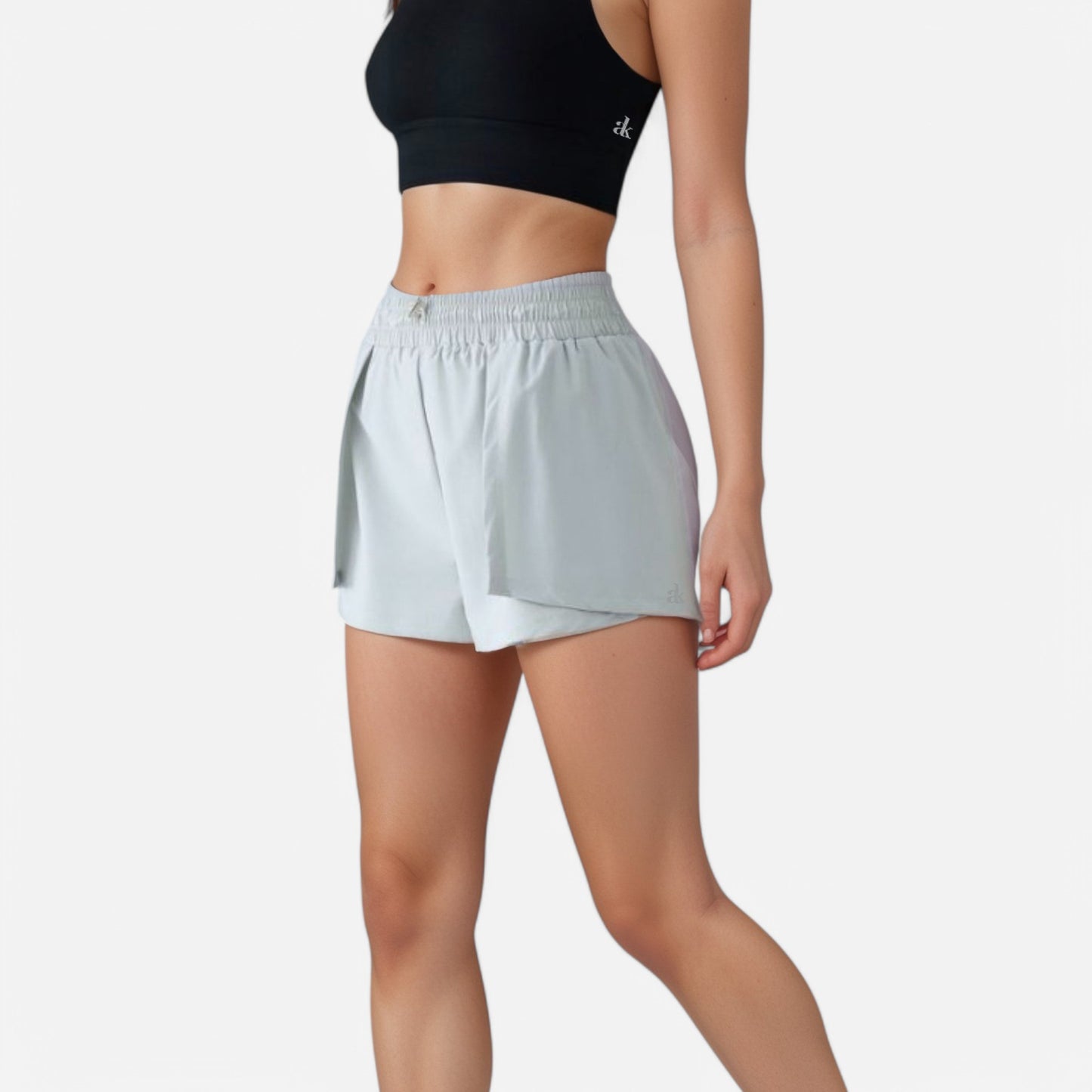 Anna-Kaci Active Women's High Waist Athletic Shorts with Pleated Side Panels and Stretchy Wideband Waist
