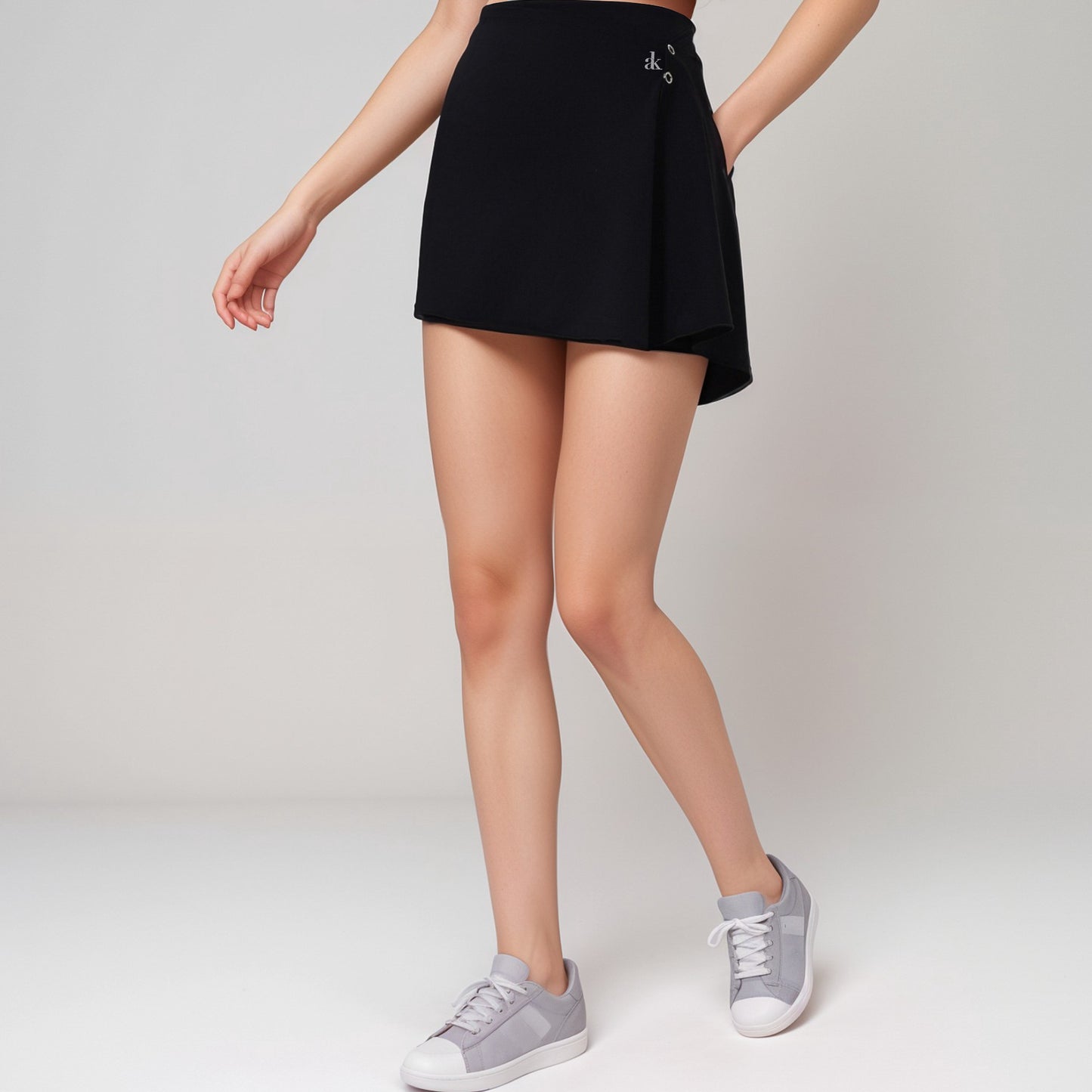 Anna-Kaci Active Women's High Waist Active Skirt with Overlapping Front Panel and Subtle Side Eyelet Detail