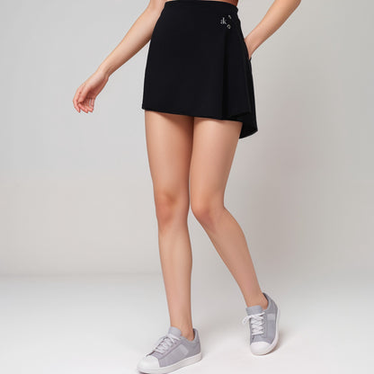 Anna-Kaci Active Women's High Waist Active Skirt with Overlapping Front Panel and Subtle Side Eyelet Detail