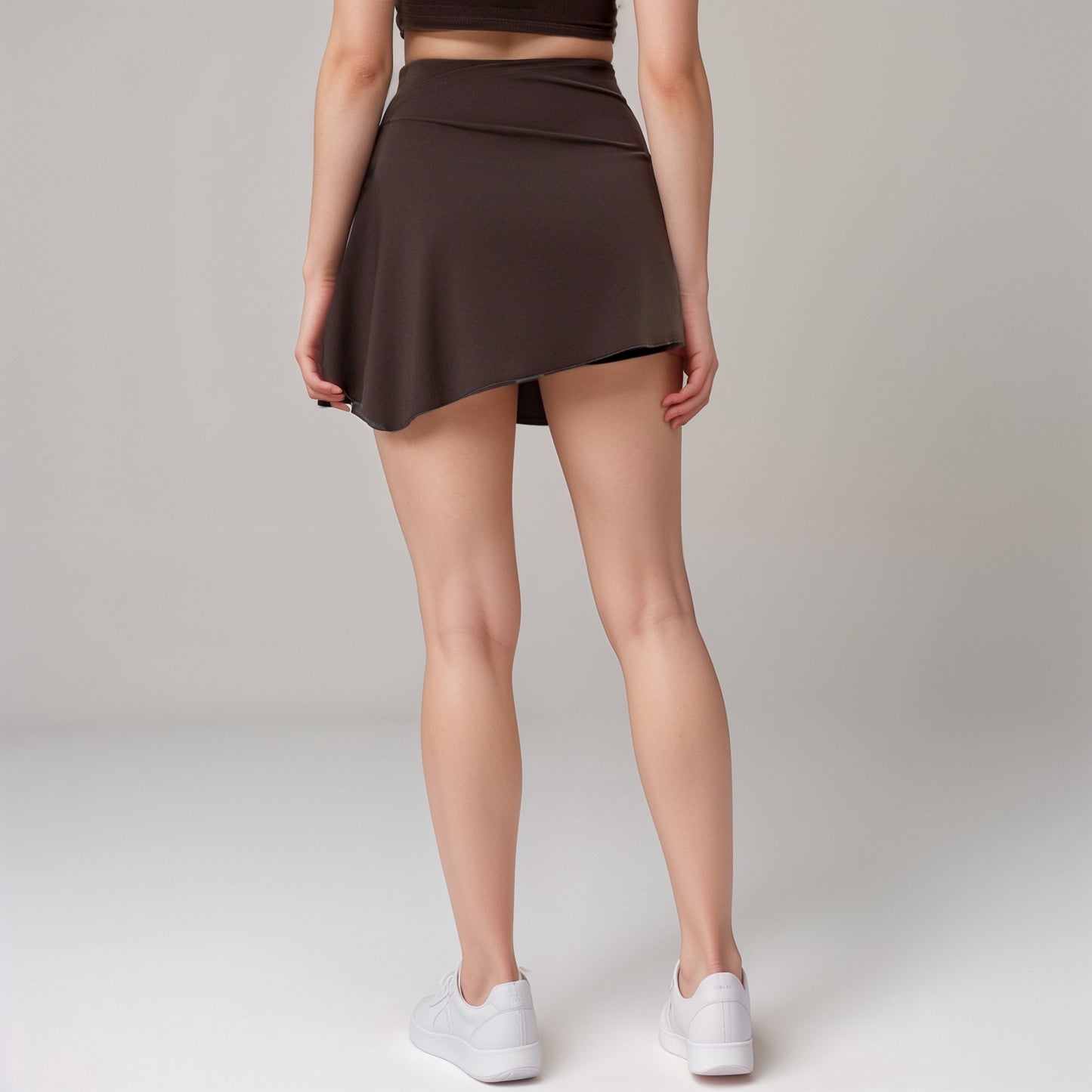 Anna-Kaci Active Women's High Waist Active Skirt with Overlapping Front Panel and Subtle Side Eyelet Detail