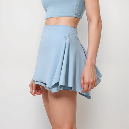 Anna-Kaci Active Women's High Waist Active Skirt with Overlapping Front Panel and Subtle Side Eyelet Detail