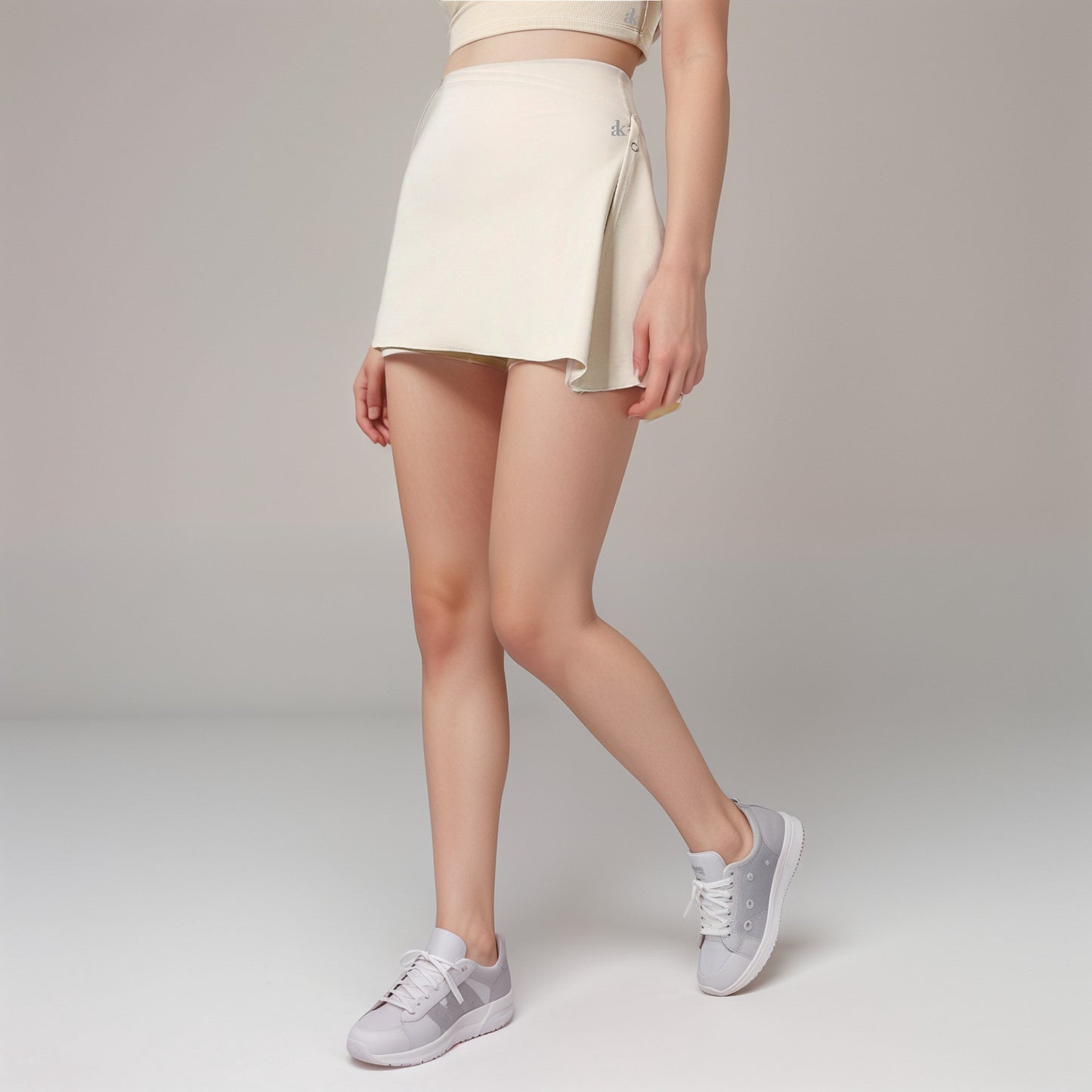 Anna-Kaci Active Women's High Waist Active Skirt with Overlapping Front Panel and Subtle Side Eyelet Detail