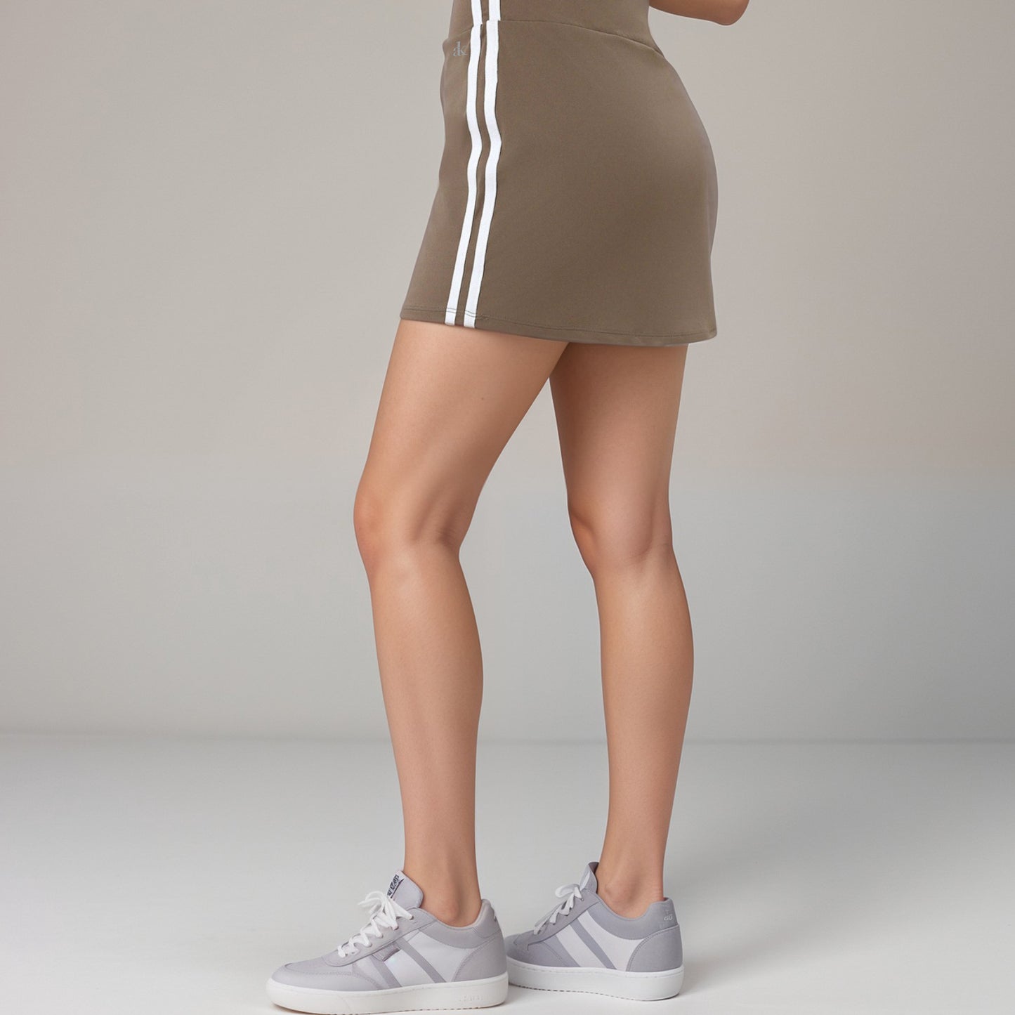 Anna-Kaci Active Women's Athletic Mini Skirt with Contrast Side Stripes and Built-In Shorts for Support