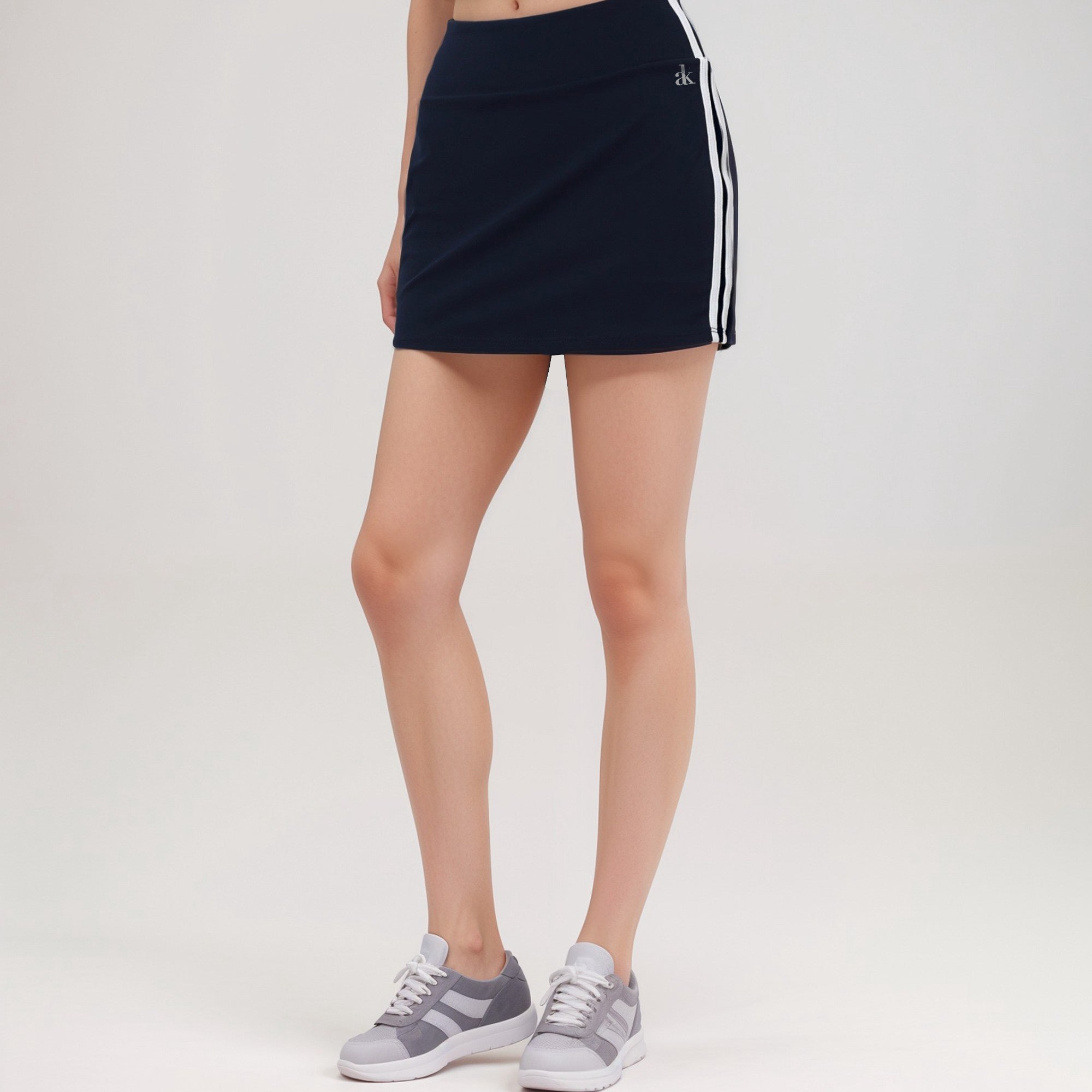 Anna-Kaci Active Women's Athletic Mini Skirt with Contrast Side Stripes and Built-In Shorts for Support