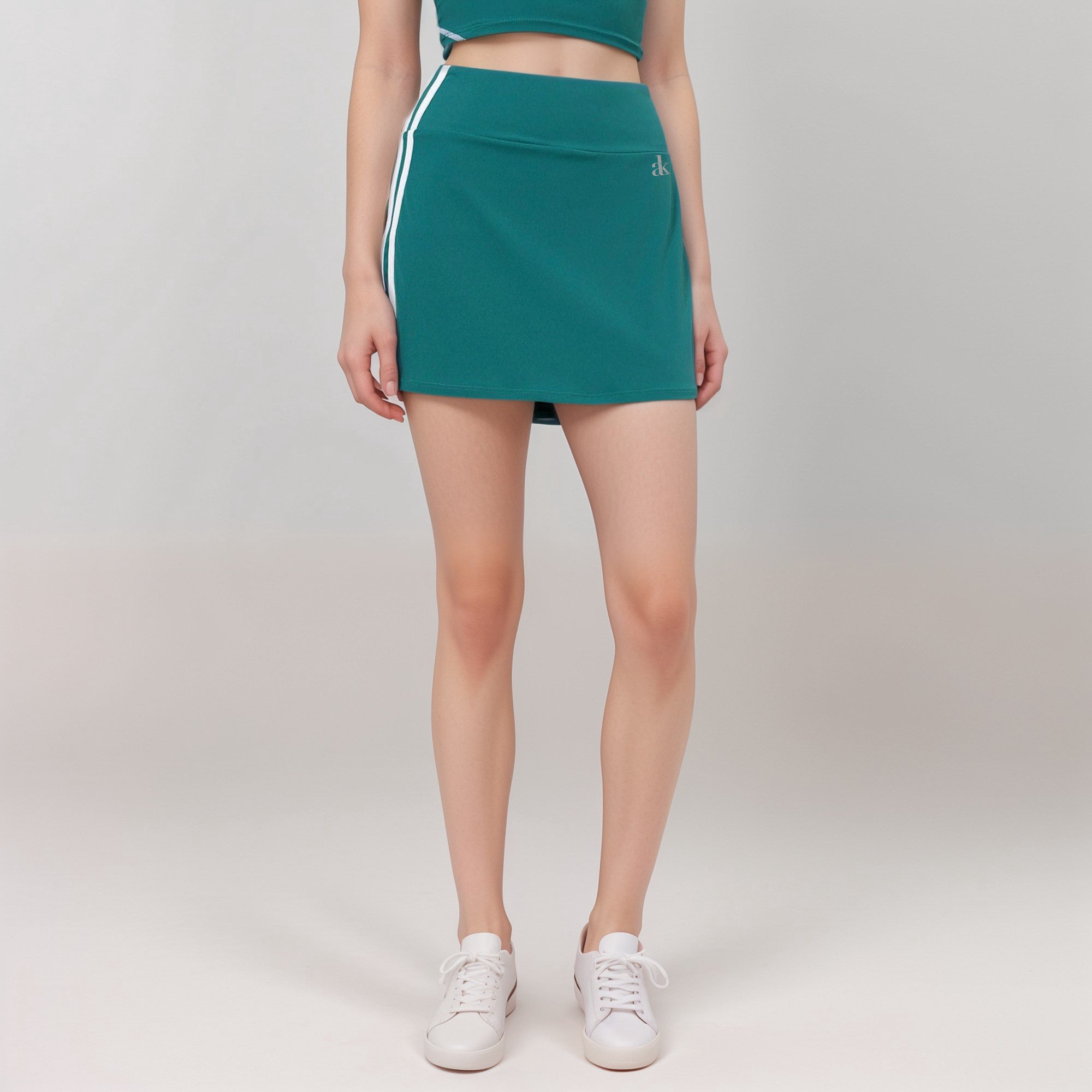 Anna-Kaci Active Women's Athletic Mini Skirt with Contrast Side Stripes and Built-In Shorts for Support