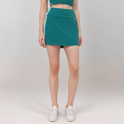Anna-Kaci Active Women's Athletic Mini Skirt with Contrast Side Stripes and Built-In Shorts for Support