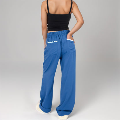 Anna-Kaci Women's Vertical Red Stripe Wide Leg Pants with High Rise Waistband Relaxed Fit and Full-Length Flowing Silhouette