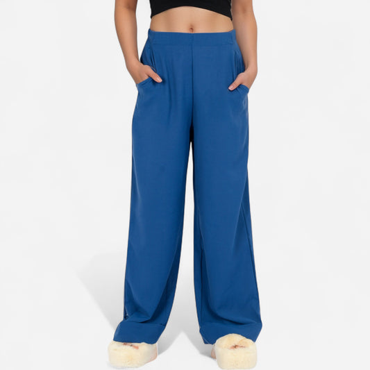 Anna-Kaci Women's Vertical Red Stripe Wide Leg Pants with High Rise Waistband Relaxed Fit and Full-Length Flowing Silhouette