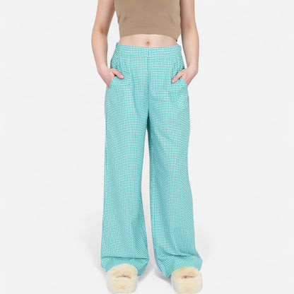 Anna-Kaci Women's Vertical Red Stripe Wide Leg Pants with High Rise Waistband Relaxed Fit and Full-Length Flowing Silhouette