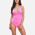 Anna-Kaci Swim Women's V-Neck One Piece Swimsuit with Double Shoulder Straps