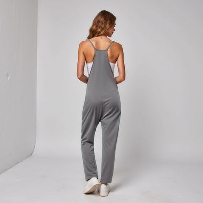 Anna-Kaci Women's Loose Fit Overalls with Adjustable Straps and Side Pockets