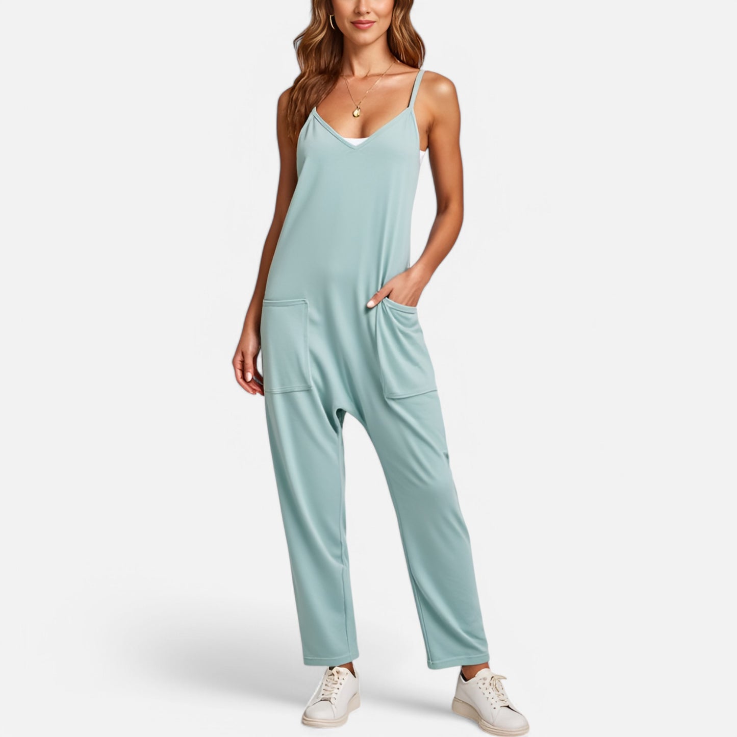 Anna-Kaci Women's Loose Fit Overalls with Adjustable Straps and Side Pockets