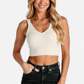 Anna-Kaci Women's Ribbed Seamless Sports Bra with Scoop Neck and Wide Straps