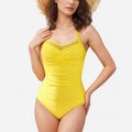 Anna-Kaci Swim Women's Mesh Panel One Piece Swimsuit with Halter Neck and Ruched Waist Detail