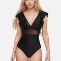 Anna-Kaci Swim Women's One Piece Swimsuit with Mesh Waist Detail and Flutter Shoulder Straps