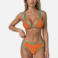 Anna-Kaci Swim Women's High Waist Bikini Set with Double Strap Triangle Top and Side Ring Strap Bottoms