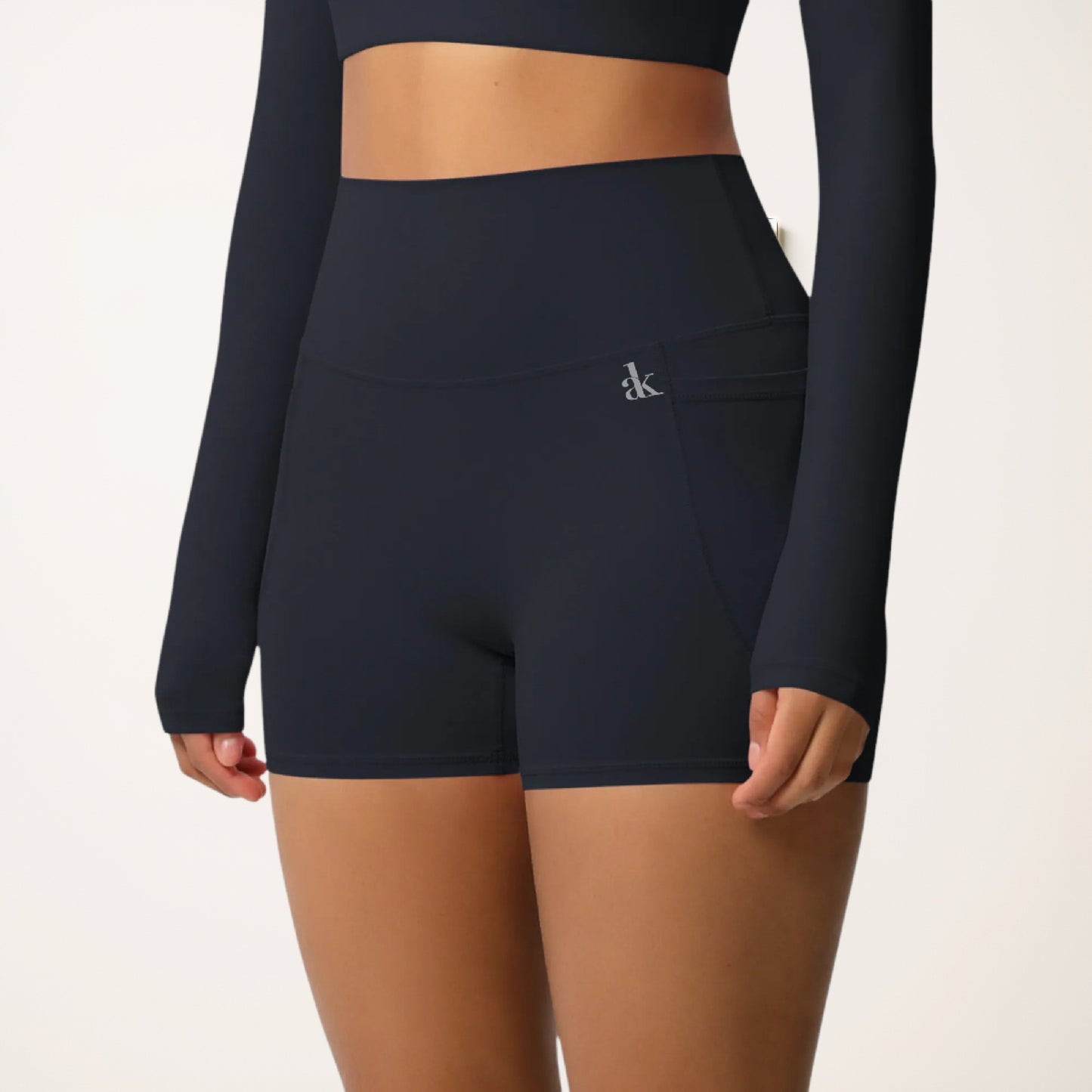 Anna-Kaci Women's High Waist Active Shorts with Stretch Compression Fit Seamless Construction and Side Pocket Detail