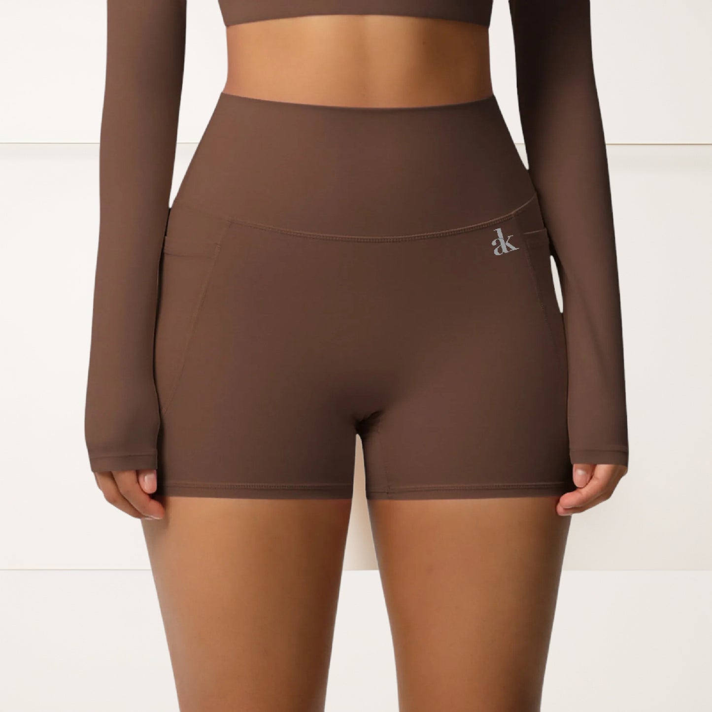 Anna-Kaci Women's High Waist Active Shorts with Stretch Compression Fit Seamless Construction and Side Pocket Detail