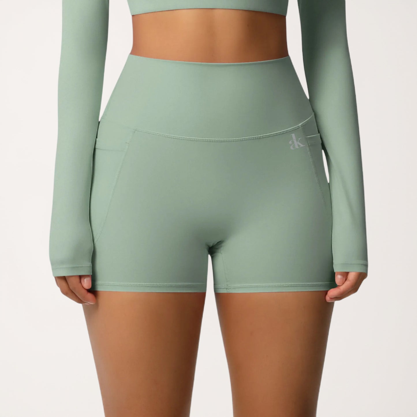 Anna-Kaci Women's High Waist Active Shorts with Stretch Compression Fit Seamless Construction and Side Pocket Detail