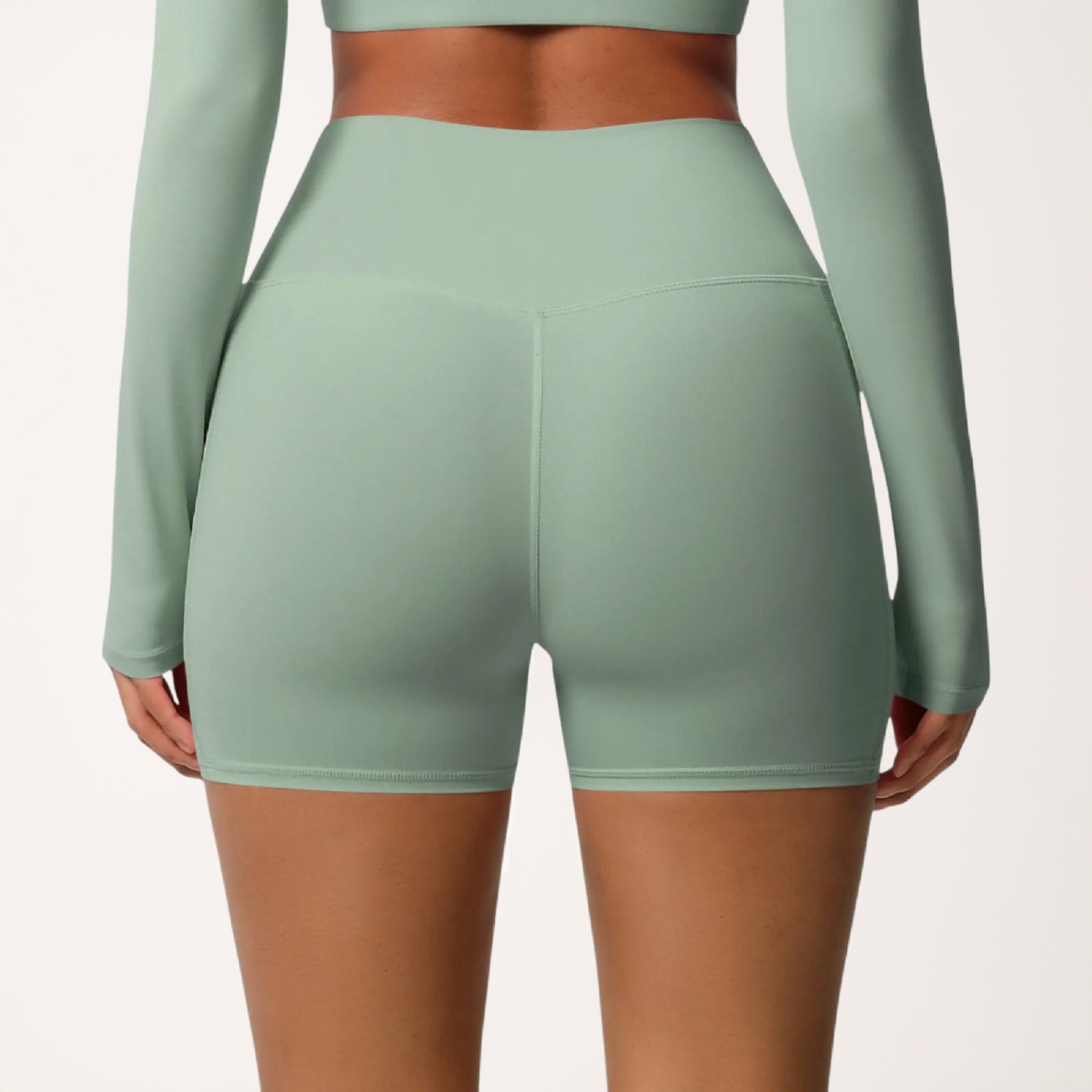 Anna-Kaci Women's High Waist Active Shorts with Stretch Compression Fit Seamless Construction and Side Pocket Detail
