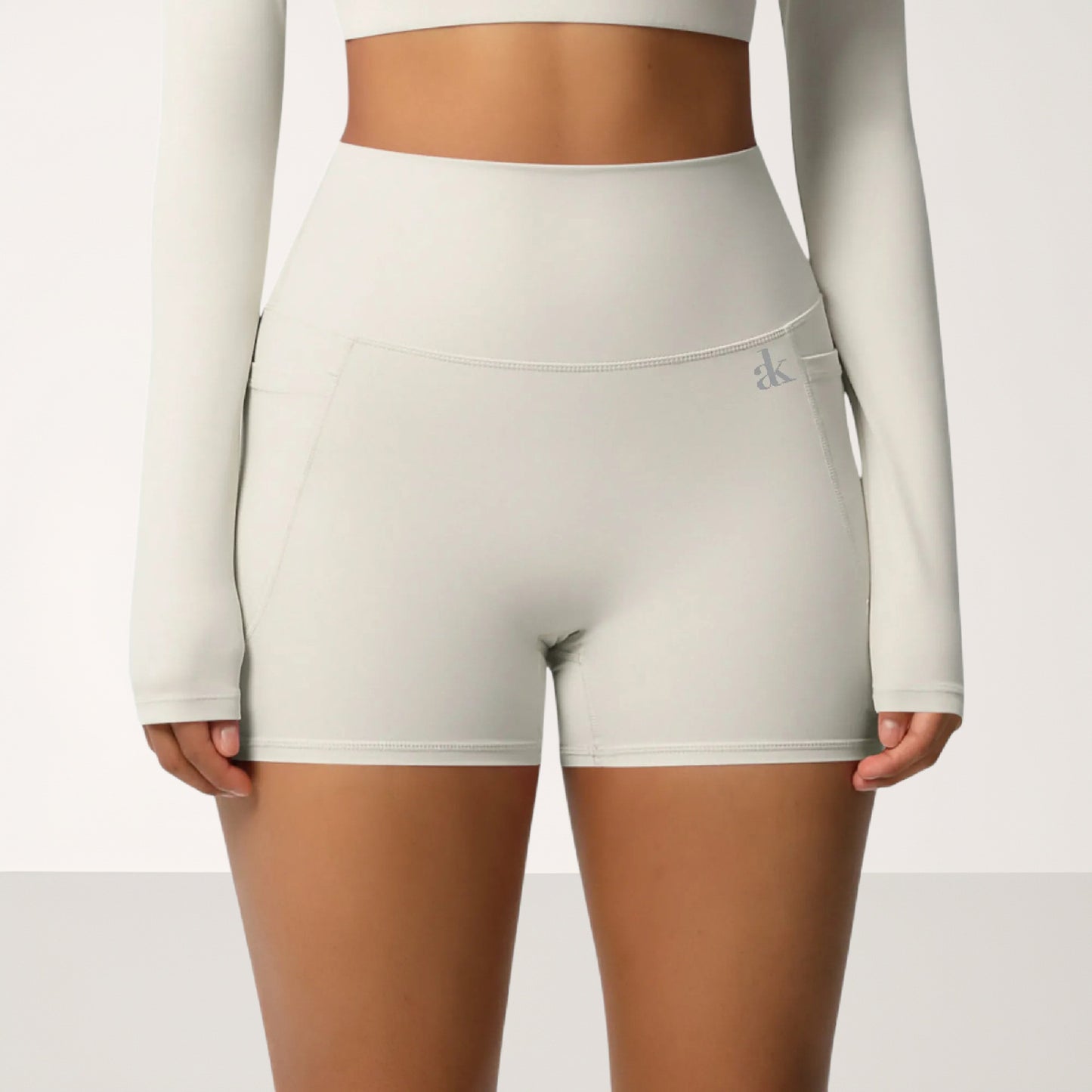 Anna-Kaci Women's High Waist Active Shorts with Stretch Compression Fit Seamless Construction and Side Pocket Detail