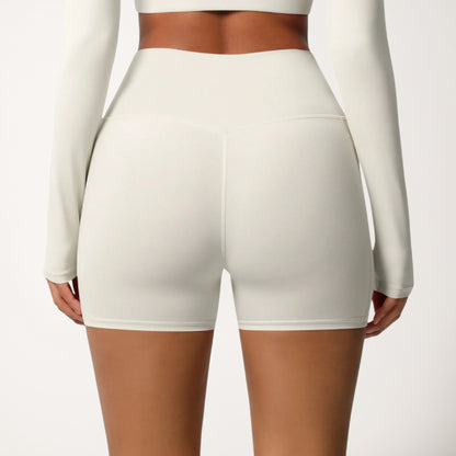 Anna-Kaci Women's High Waist Active Shorts with Stretch Compression Fit Seamless Construction and Side Pocket Detail