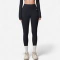 Anna-Kaci Women's High Waist Seamless Full-Length Leggings with Compression Fit Stretch Fabric and Minimal Logo Detail