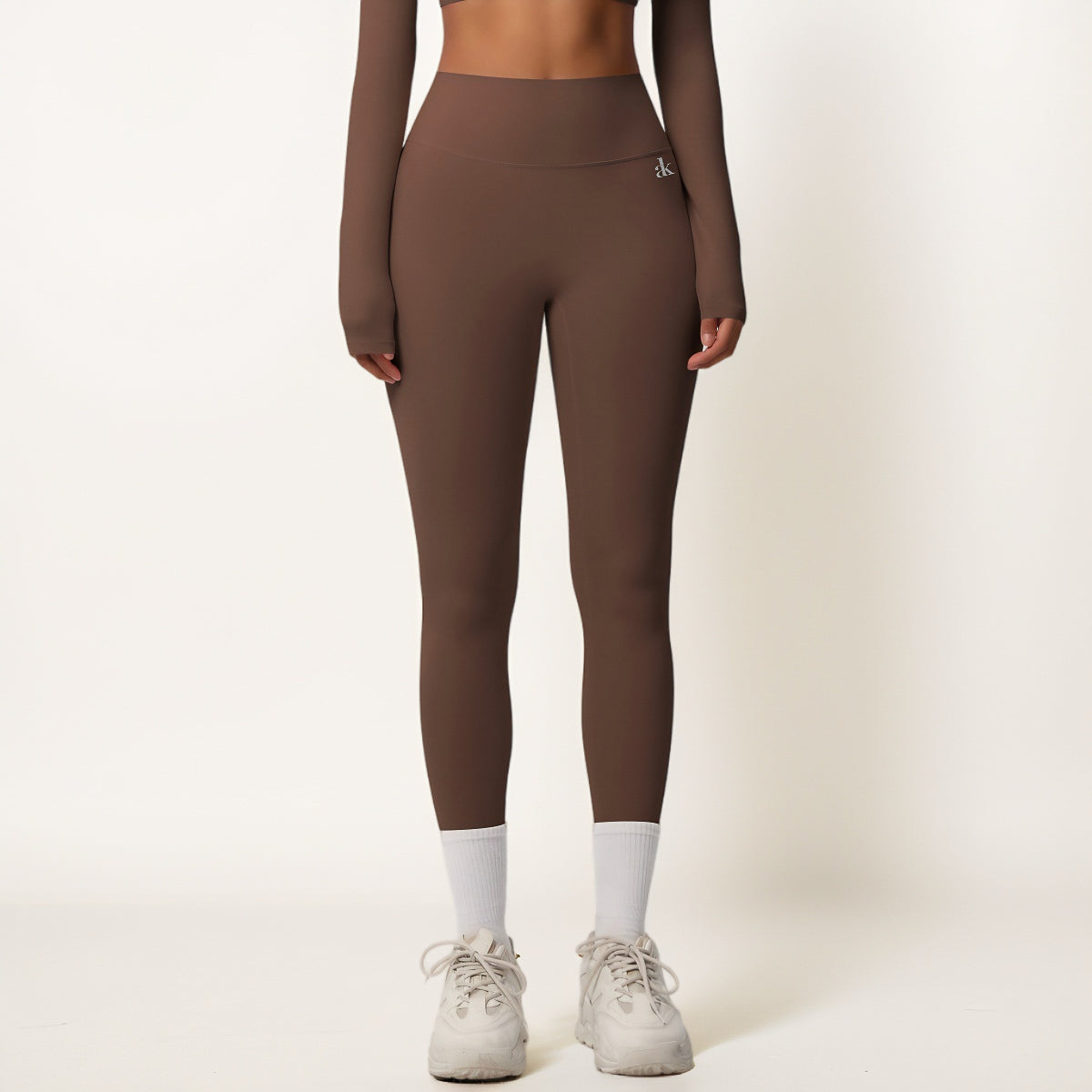 Anna-Kaci Women's High Waist Seamless Full-Length Leggings with Compression Fit Stretch Fabric and Minimal Logo Detail