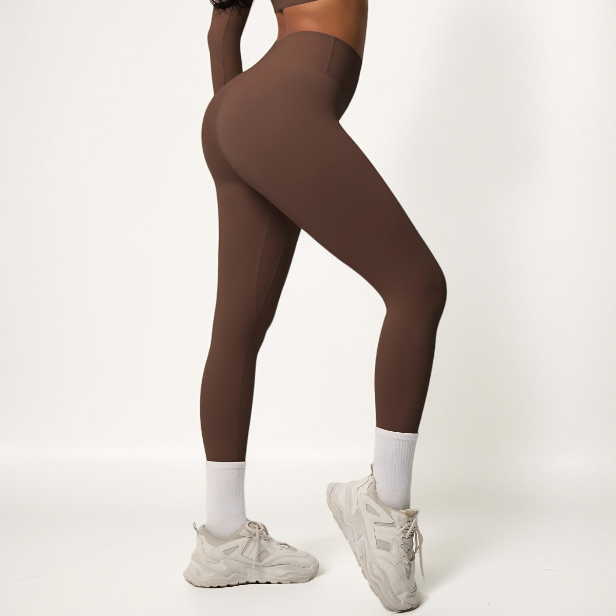 Anna-Kaci Women's High Waist Seamless Full-Length Leggings with Compression Fit Stretch Fabric and Minimal Logo Detail