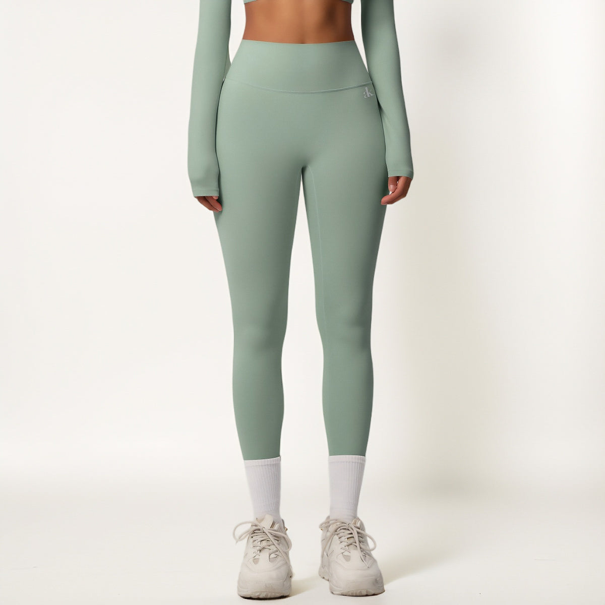 Anna-Kaci Women's High Waist Seamless Full-Length Leggings with Compression Fit Stretch Fabric and Minimal Logo Detail