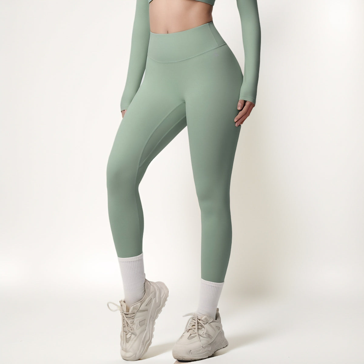 Anna-Kaci Women's High Waist Seamless Full-Length Leggings with Compression Fit Stretch Fabric and Minimal Logo Detail