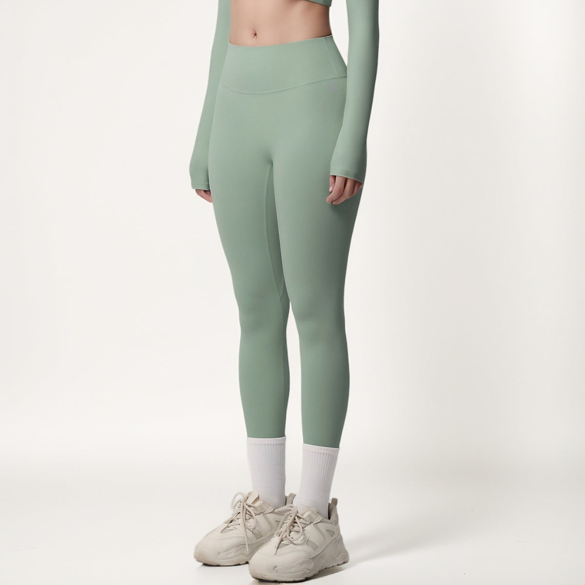 Anna-Kaci Women's High Waist Seamless Full-Length Leggings with Compression Fit Stretch Fabric and Minimal Logo Detail