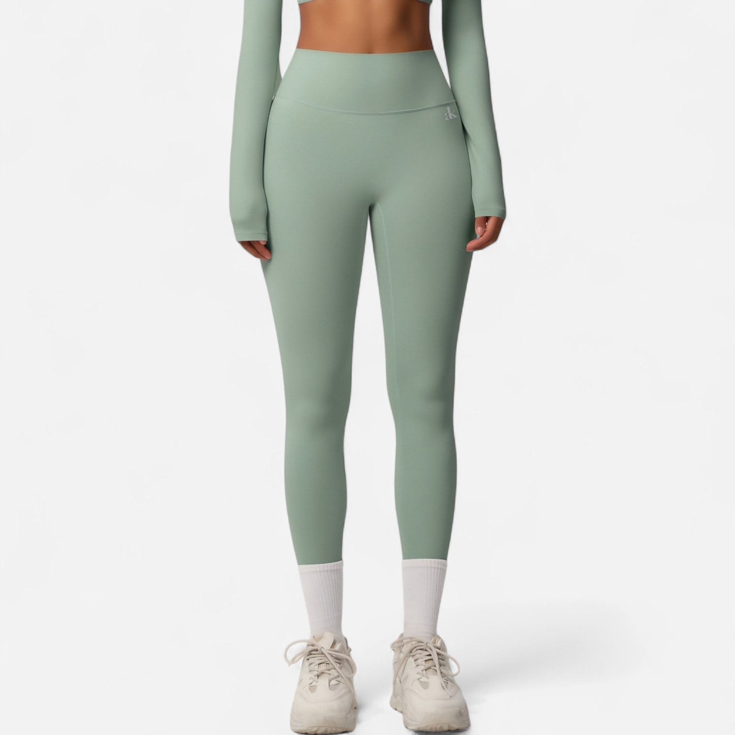 Anna-Kaci Women's High Waist Seamless Full-Length Leggings with Compression Fit Stretch Fabric and Minimal Logo Detail