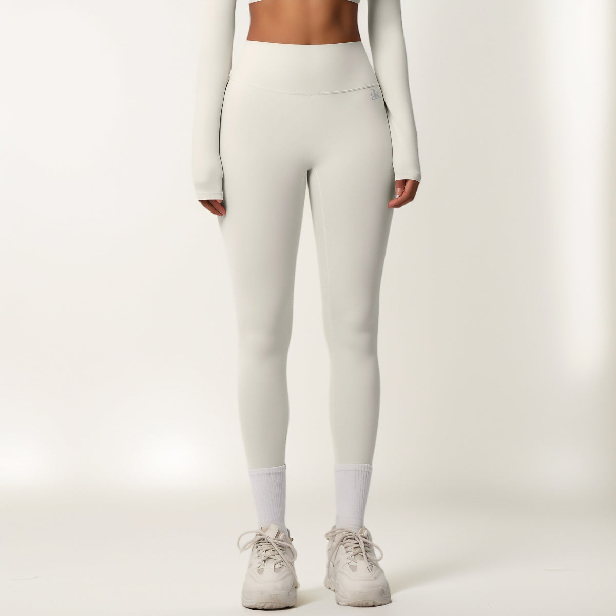 Anna-Kaci Women's High Waist Seamless Full-Length Leggings with Compression Fit Stretch Fabric and Minimal Logo Detail