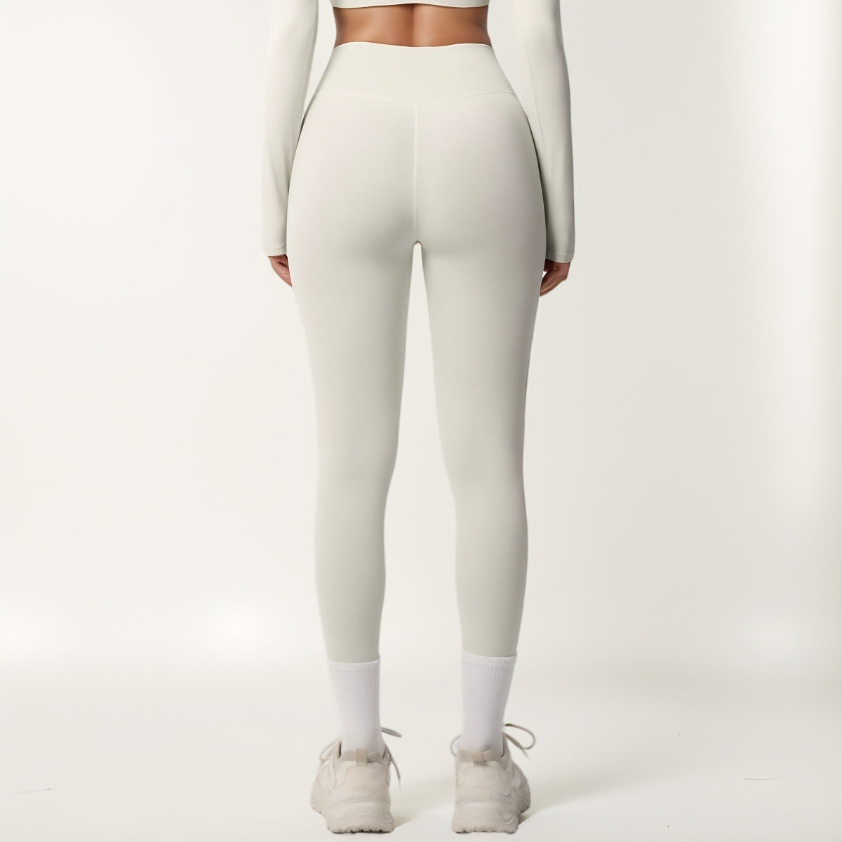 Anna-Kaci Women's High Waist Seamless Full-Length Leggings with Compression Fit Stretch Fabric and Minimal Logo Detail