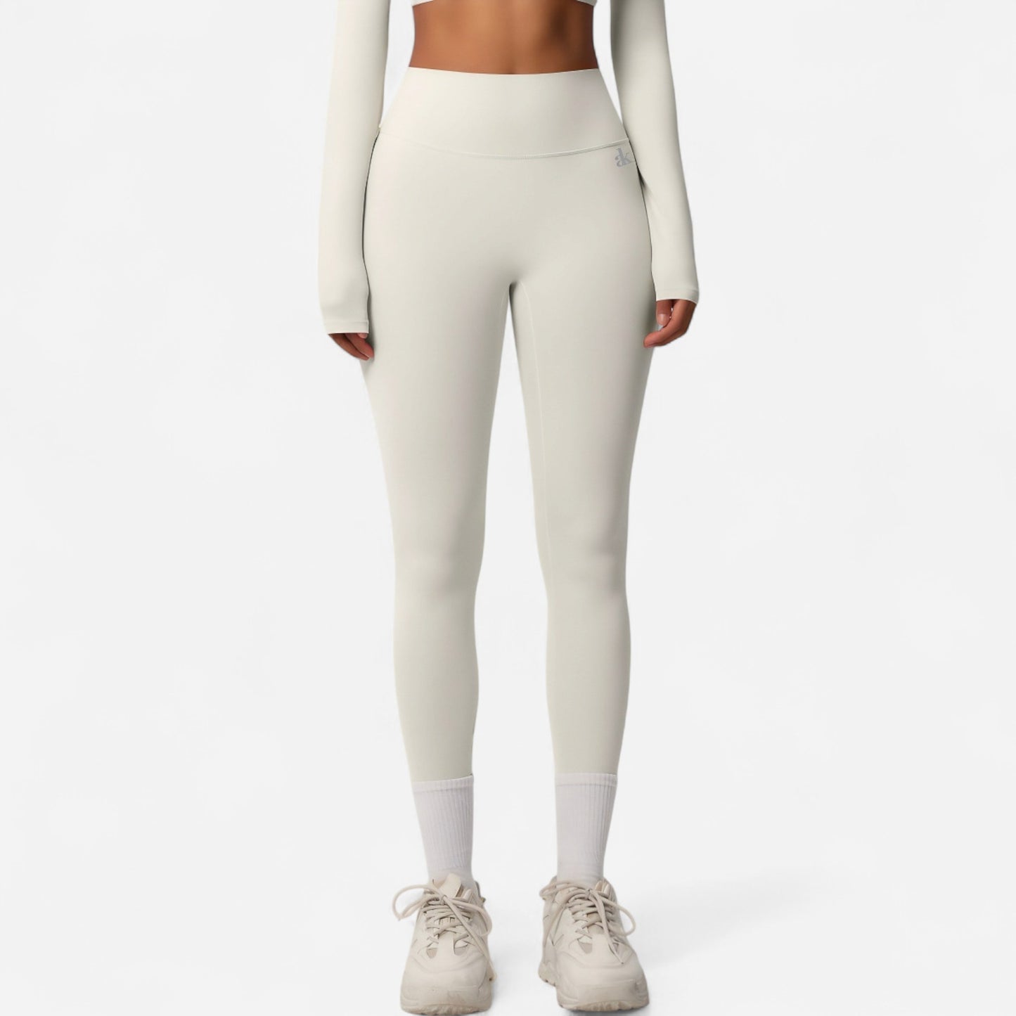Anna-Kaci Women's High Waist Seamless Full-Length Leggings with Compression Fit Stretch Fabric and Minimal Logo Detail