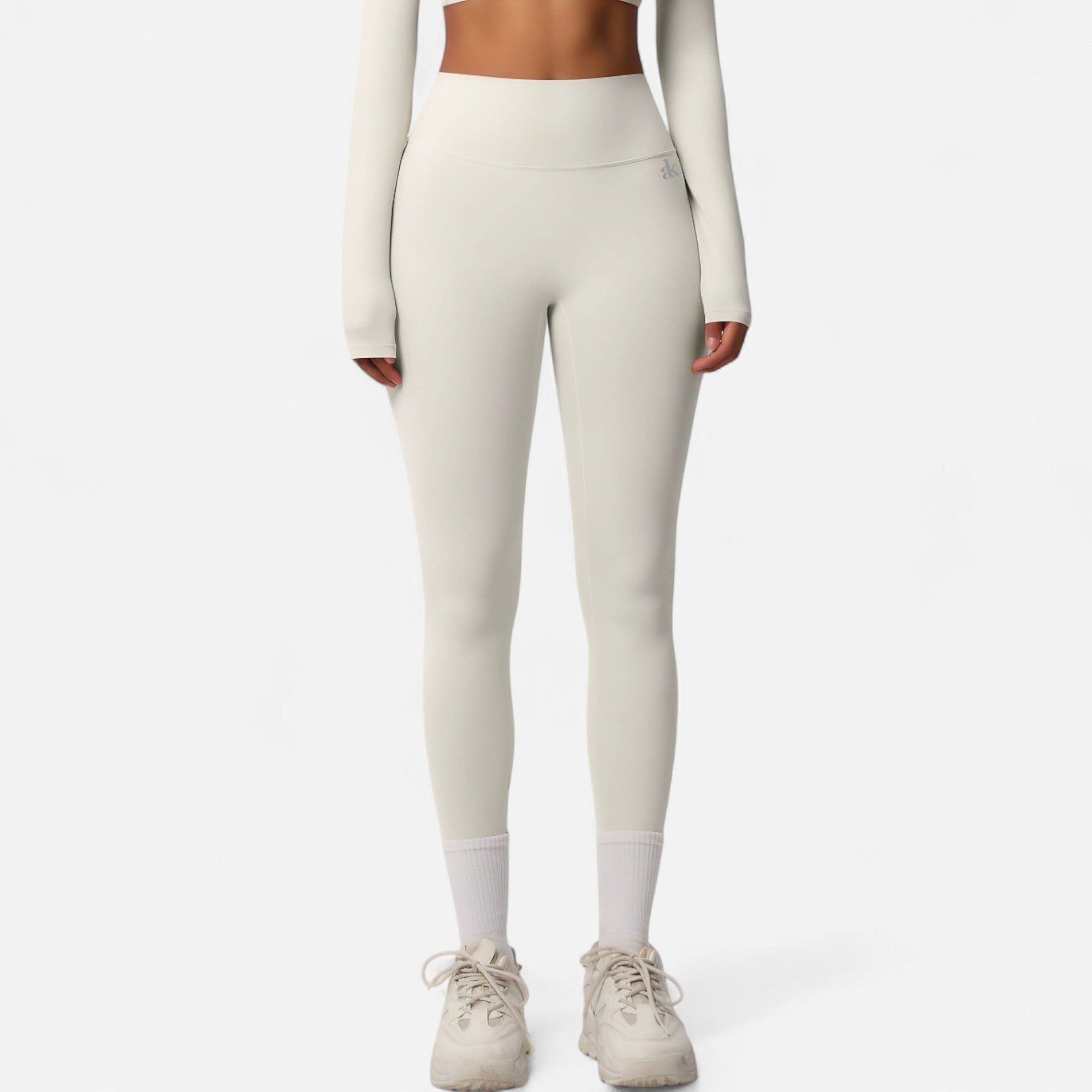 Anna-Kaci Women's High Waist Seamless Full-Length Leggings with Compression Fit Stretch Fabric and Minimal Logo Detail