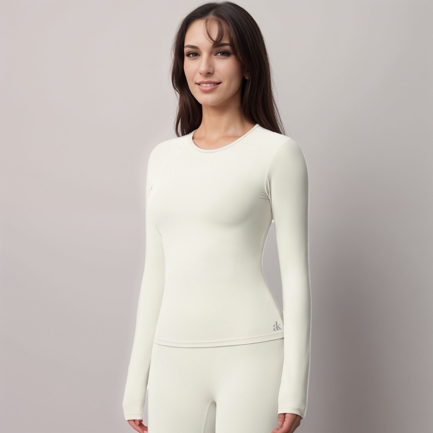 Anna-Kaci Women's Long Sleeve Active Top with Crew Neckline Seamless Fitted Silhouette and Thumbhole Cuffs for Layered Comfort