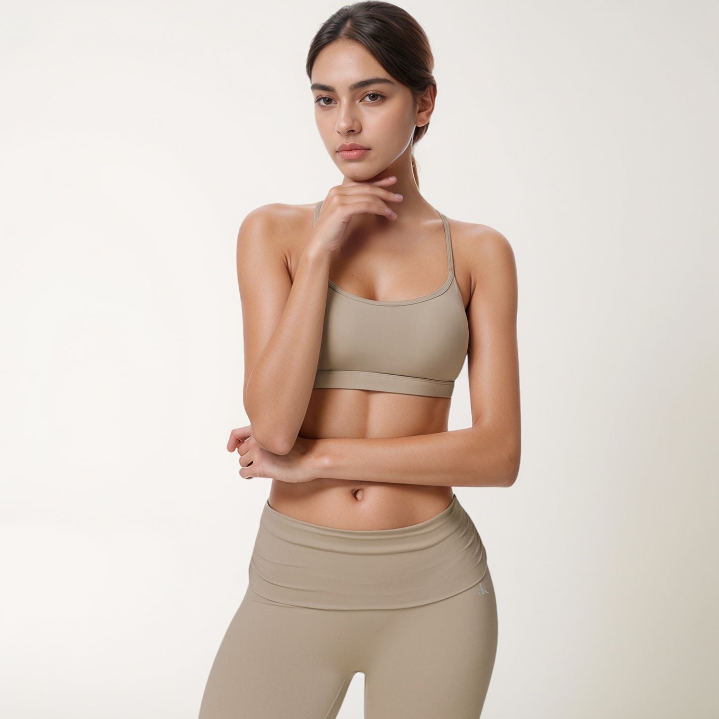 Anna-Kaci Women's Strappy Active Sports Bra with Scoop Neckline Thin Back Straps and Stretch Compression Fabric for Light Support