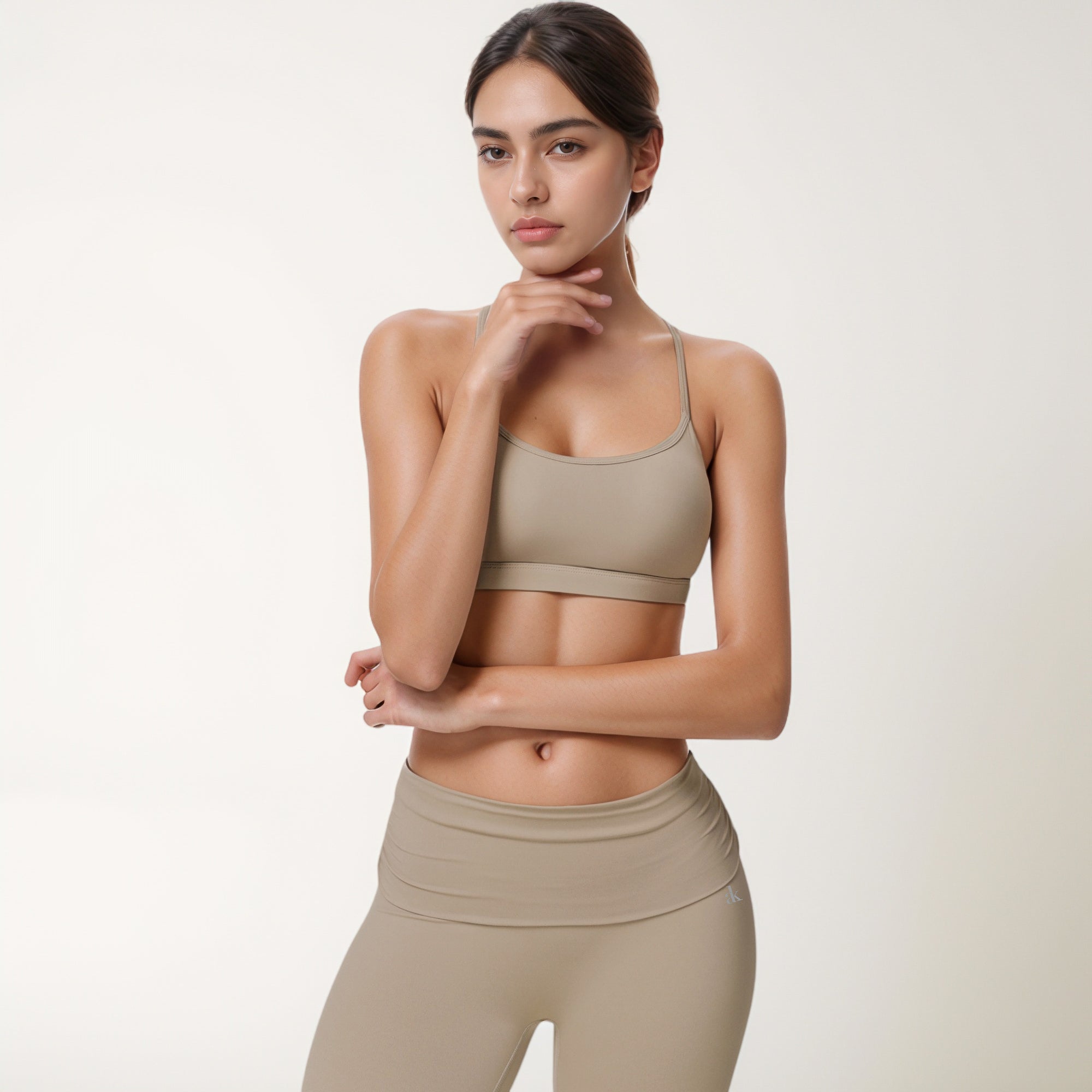 Anna-Kaci Women's Strappy Active Sports Bra with Scoop Neckline Thin Back Straps and Stretch Compression Fabric for Light Support